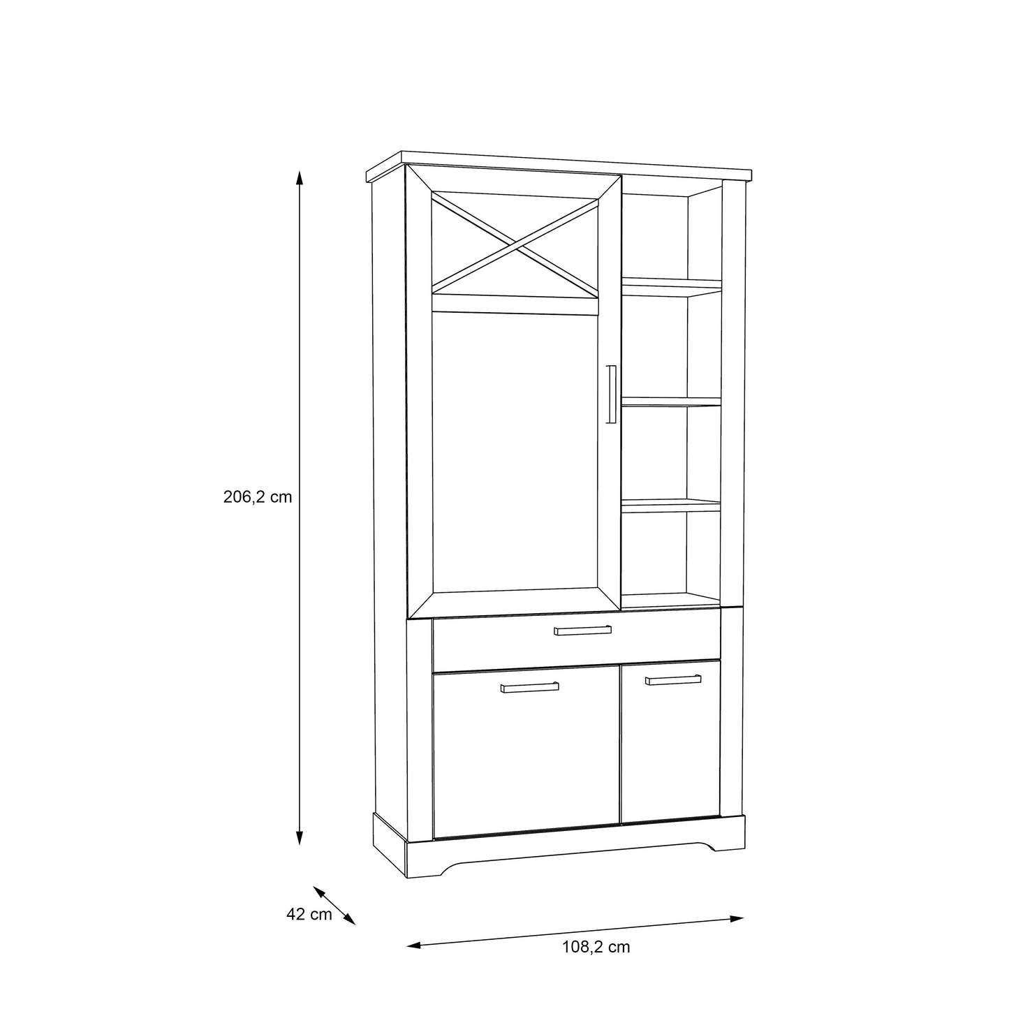 Вітрина Rockhampton Forte 108.2x206.2x42.0 (RHPV721L-D43)