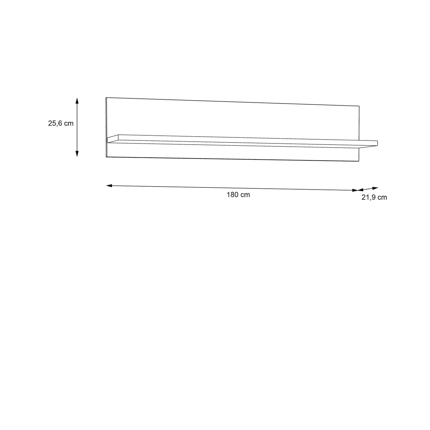 Полиця Rockhampton Forte 180x25.6x21.9 (VDGB02-D43)