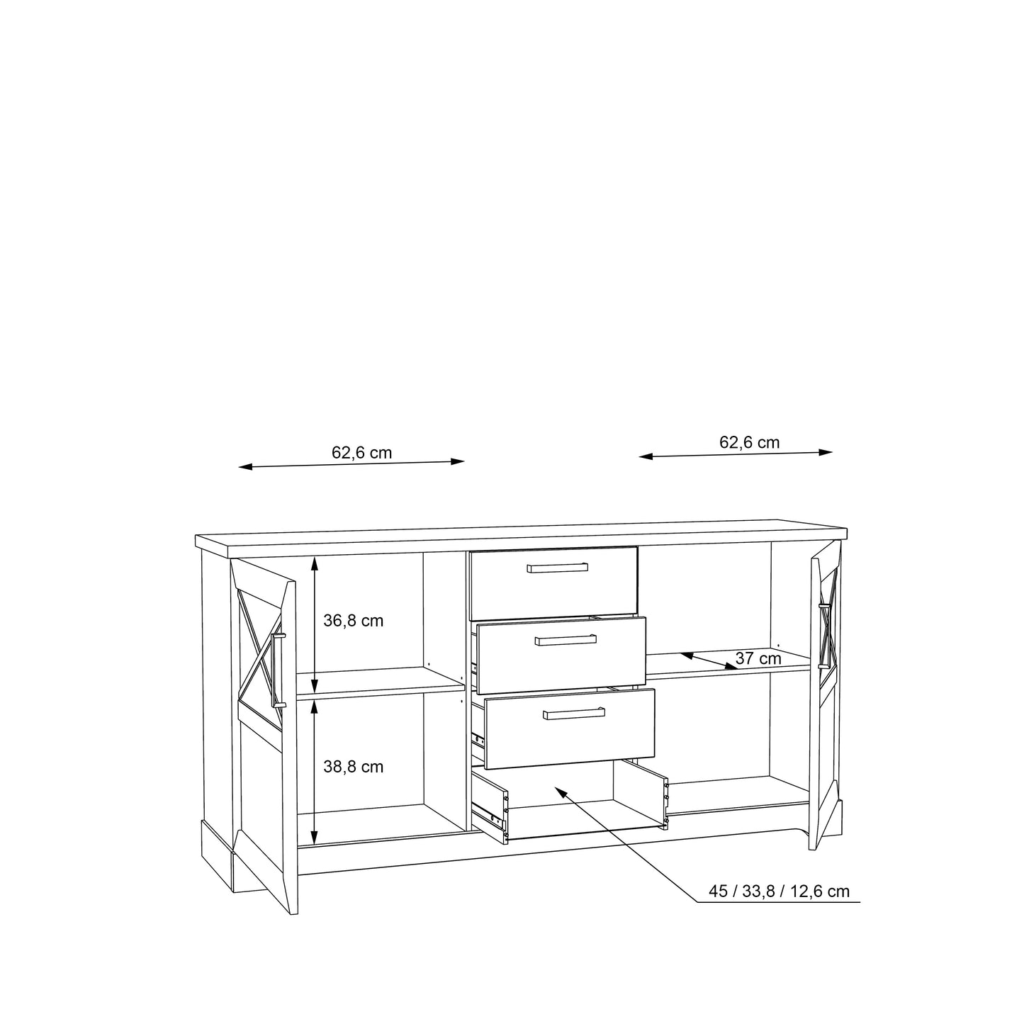 Комод Rockhampton Forte 182.9x91.0x42.0 (RHPK231-D43)