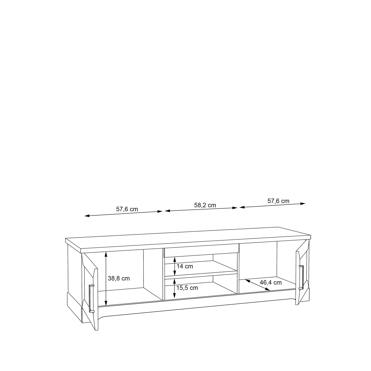 Тумба ТВ Rockhampton Forte 182.9x52.5x52.7 (RHPT131-D43)