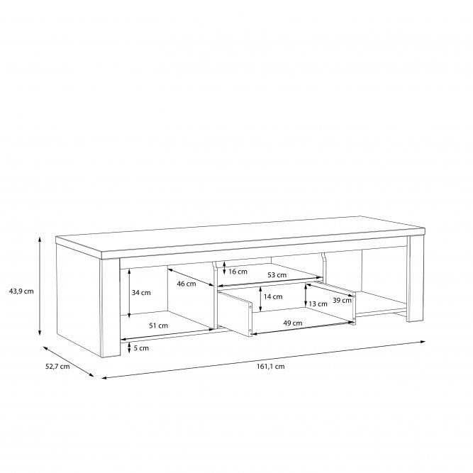 Тумба RTV BRUGIA Forte 161.1x43.9x52.7 (BUGT131B-C638)