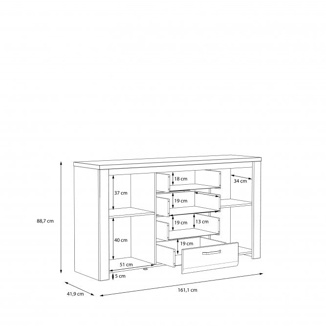 Комод BRUGIA Forte 161.1x88.7x41.9 (BUGK231B-C638)