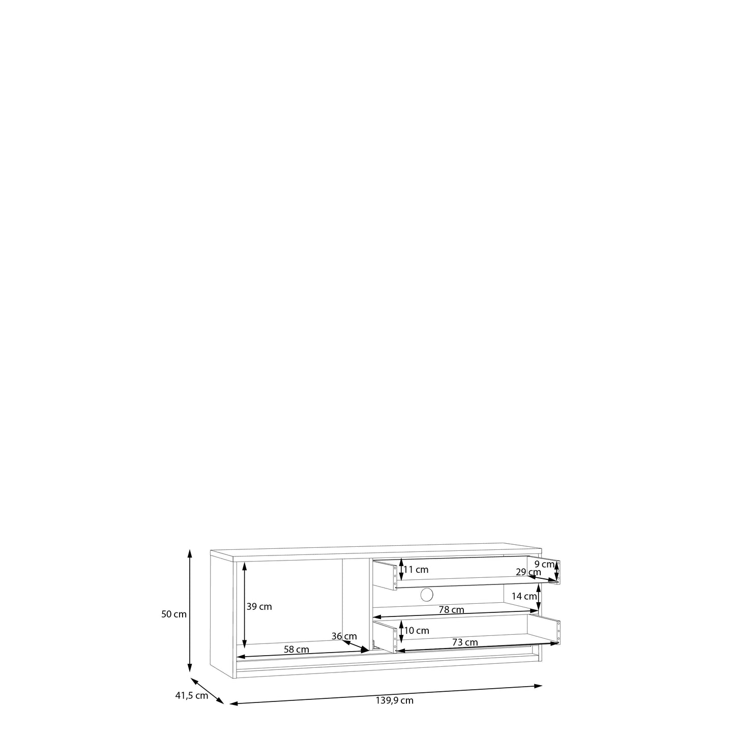 Тумба для телевізора ATTENTION 139.9x50.0x41.5 (ATNT231LB-M983)