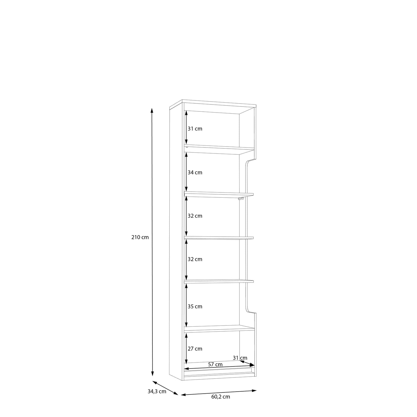 Вітрина ATTENTION 60.2x210.0x34.3 (ATNV711LB-M983)