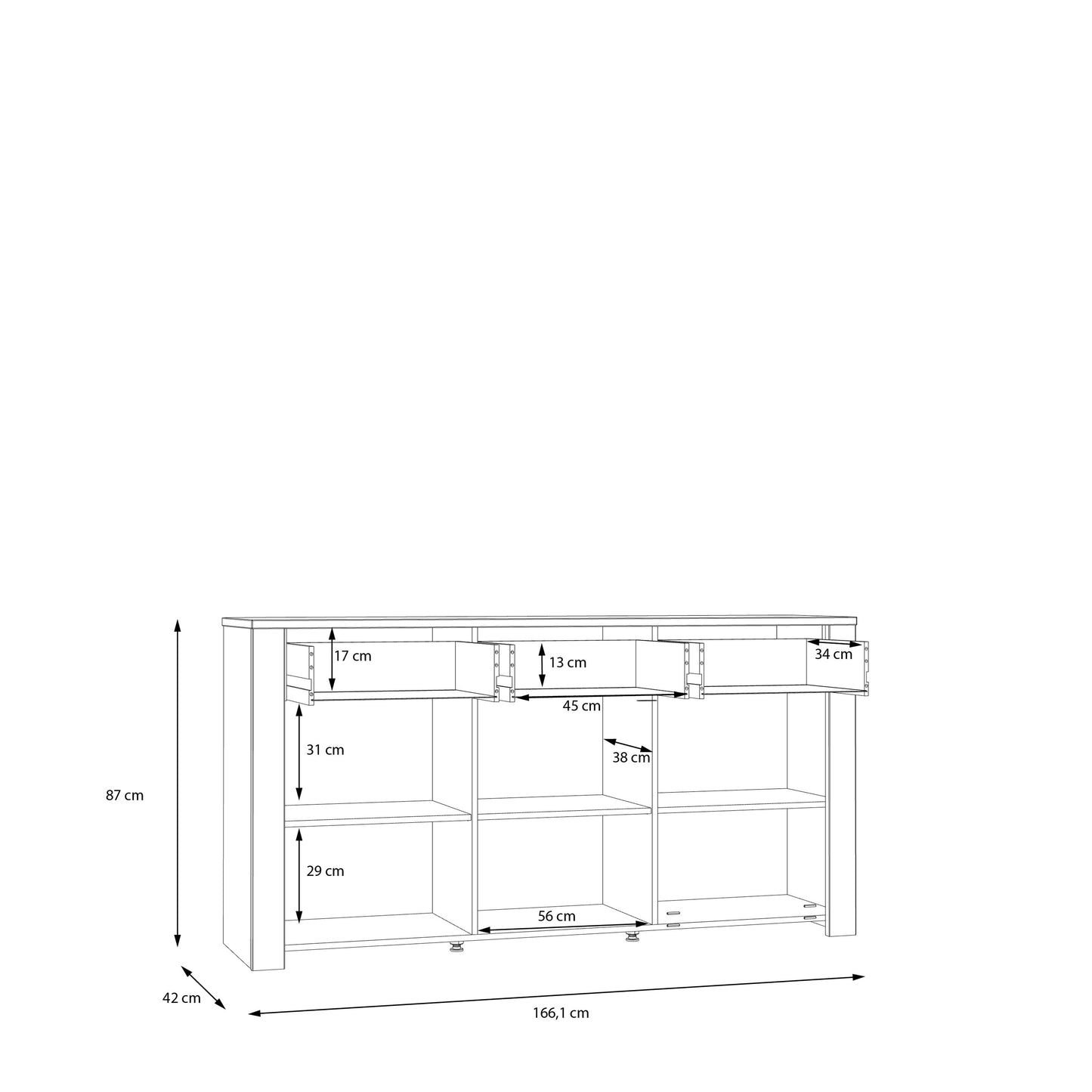 Комод BOHOL Forte 166.1x87.0x42.0 (BHLK231-M478)