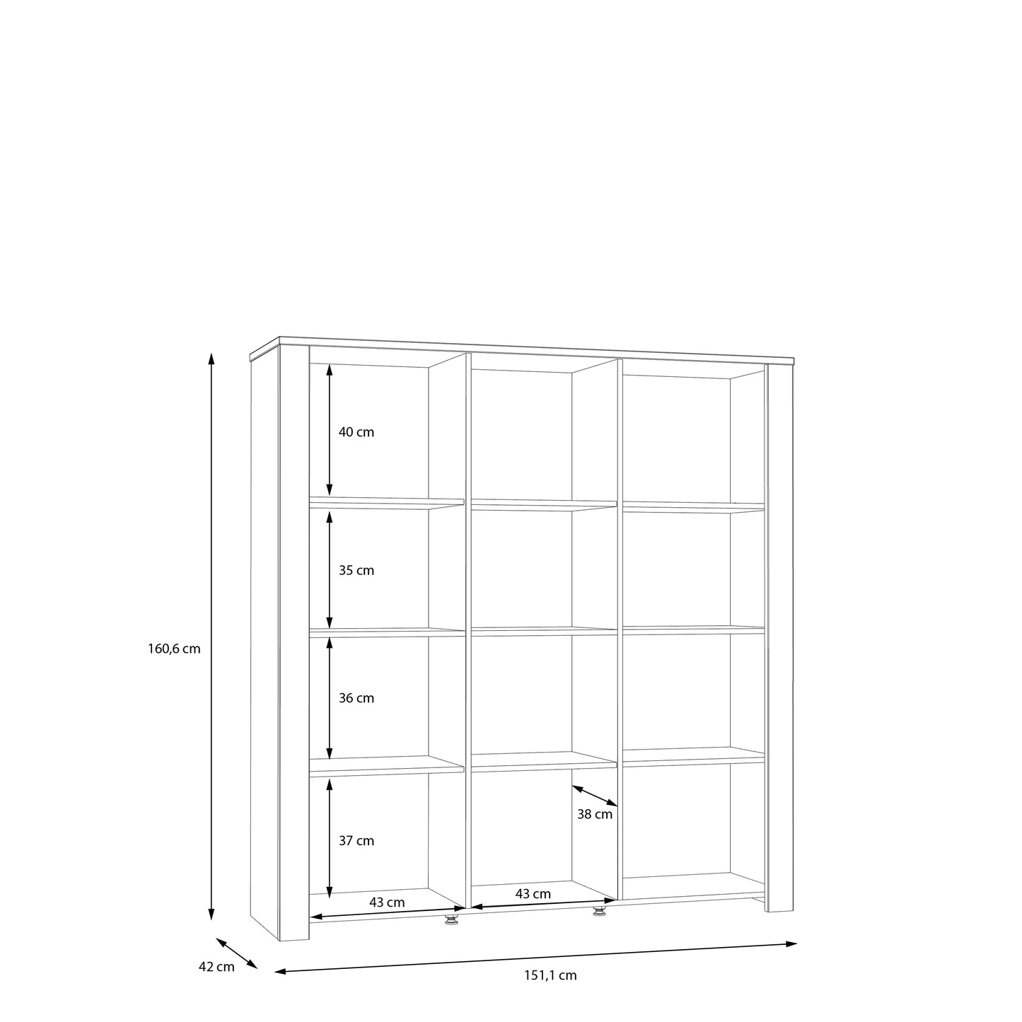 Шафа-вітрина BOHOL Forte 151.1x160.6x42.0 (BHLV631-M478)