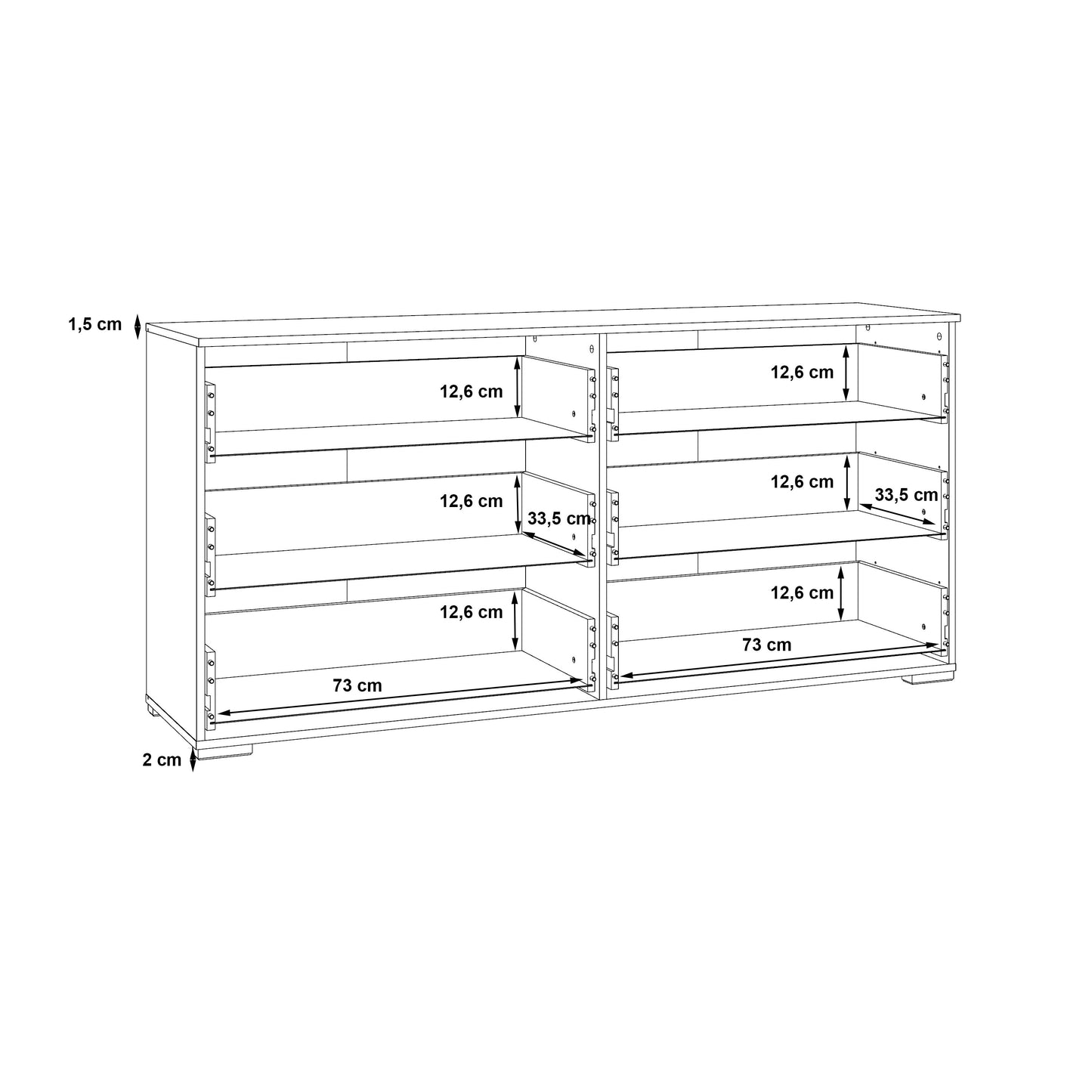 Комод Basjana Forte 159.9x75.8x41.3 (BSJK221-Q36)