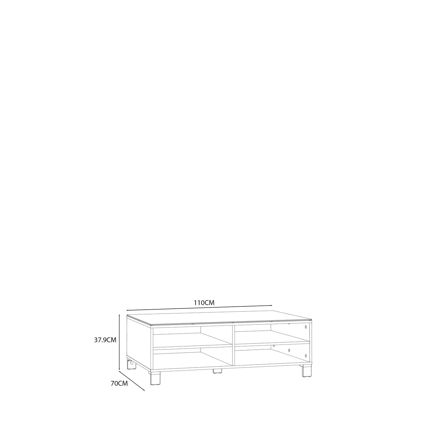 Кавовий столик POOLE GRAY Forte 110.0x37.9x70.0 (CFTT5025-M534)