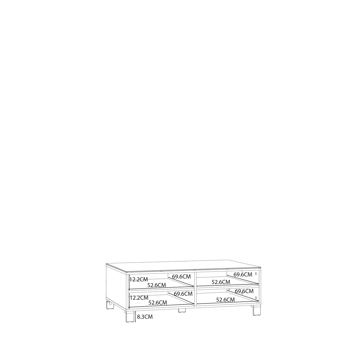 Кавовий столик POOLE GRAY Forte 110.0x37.9x70.0 (CFTT5025-M534)