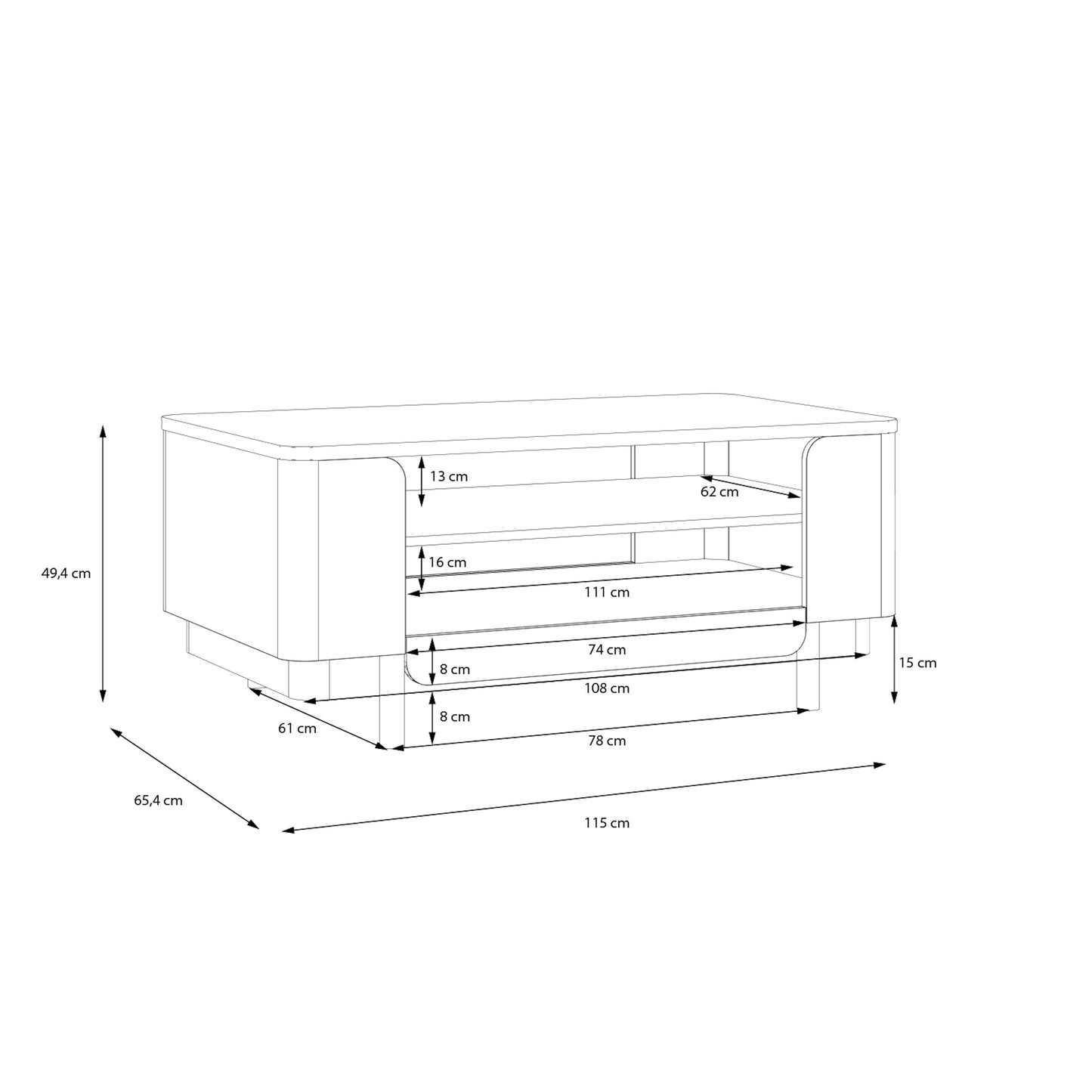 Кавовий столик VODOL Forte 115.0x49.4x65.4 (CFTT5176-M850)