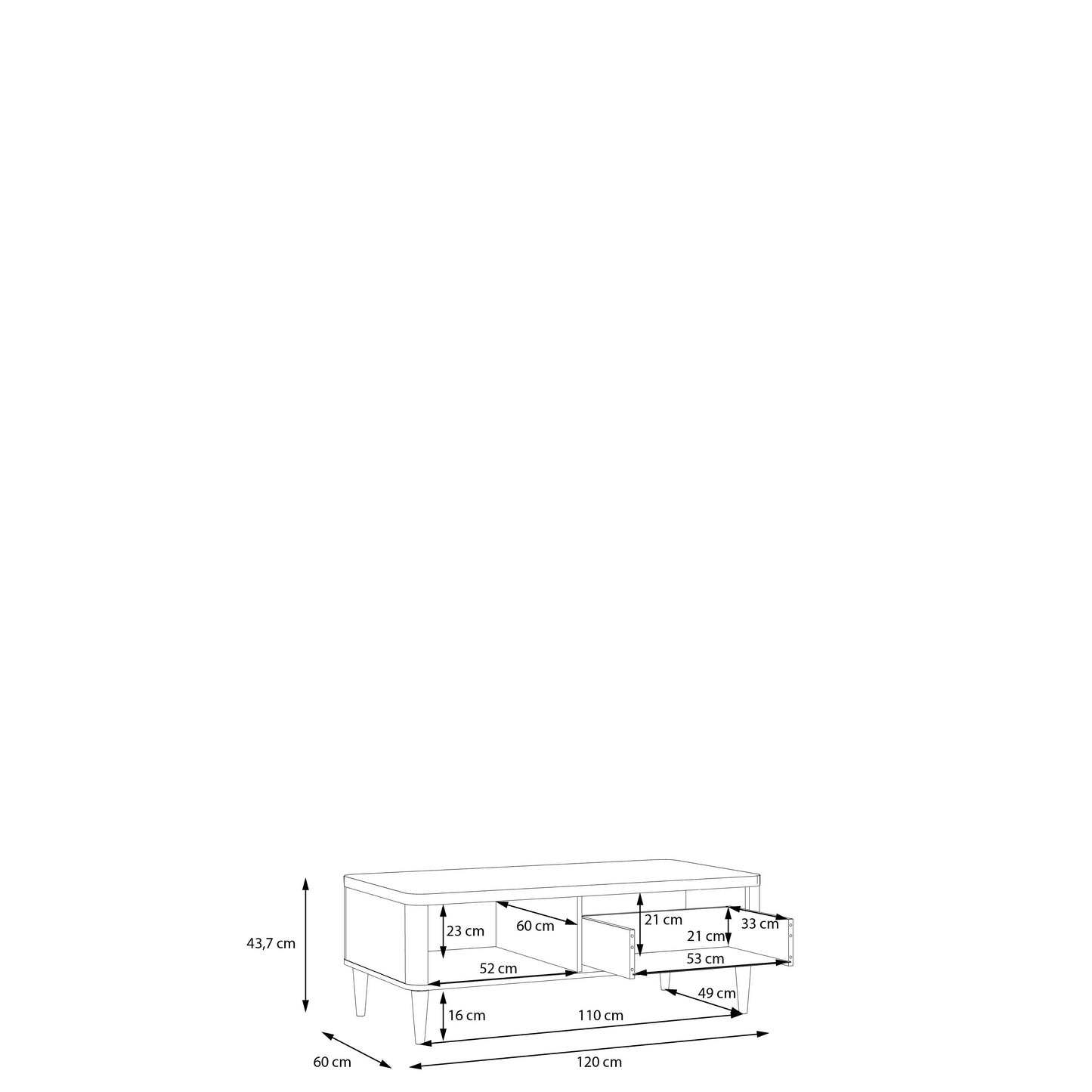 Журнальний столик LACETTI Forte 120.0x43.7x60.0 (CFTT5187-M861)