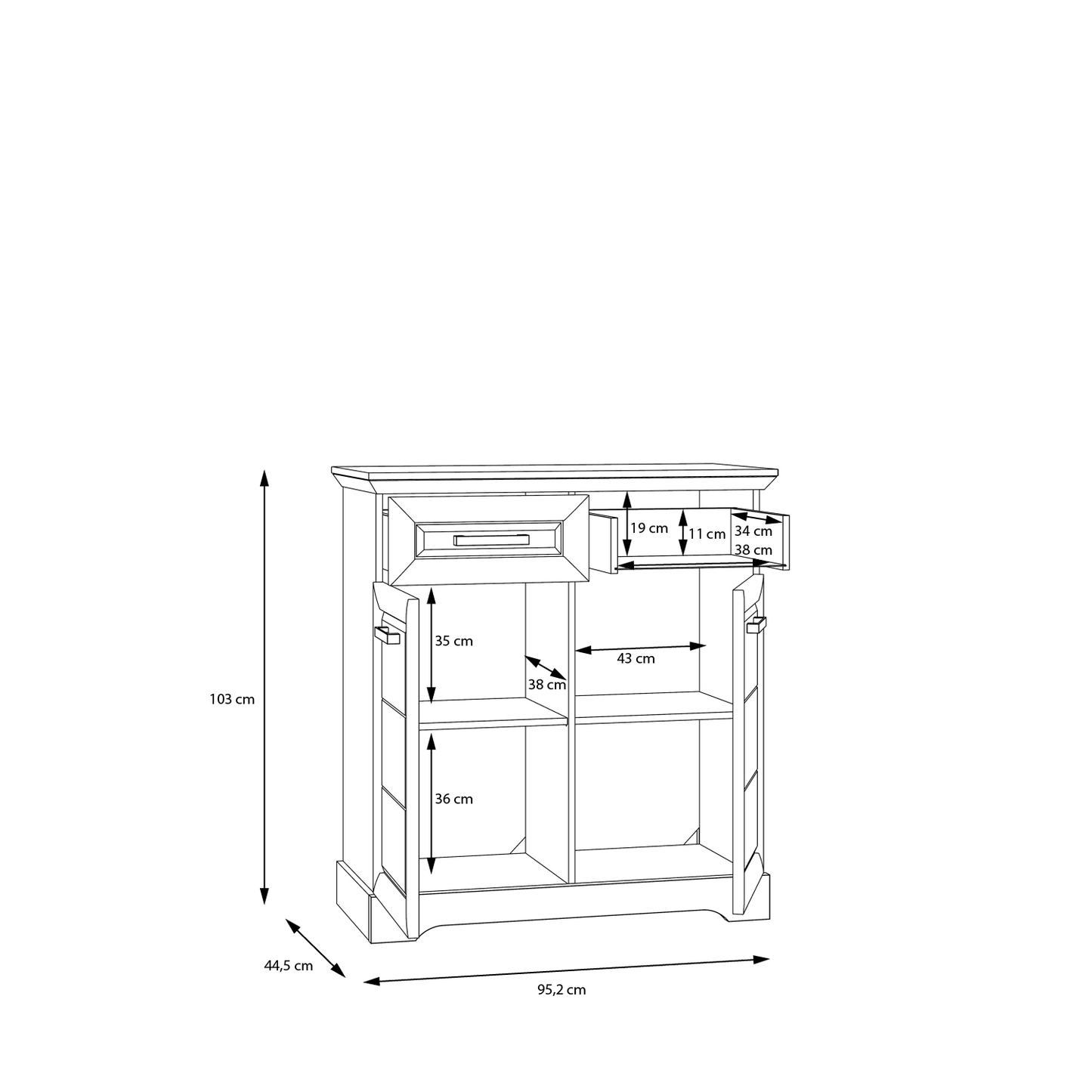 Комод CORTELLA Forte 95.2x103.6x44.5 (CHXD321-S24)