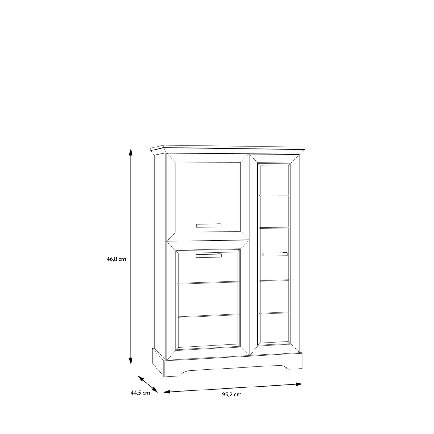 Шафа-вітрина CORTELLA Forte 95.2x146.8x44.5 (CHXV4211L-S24)