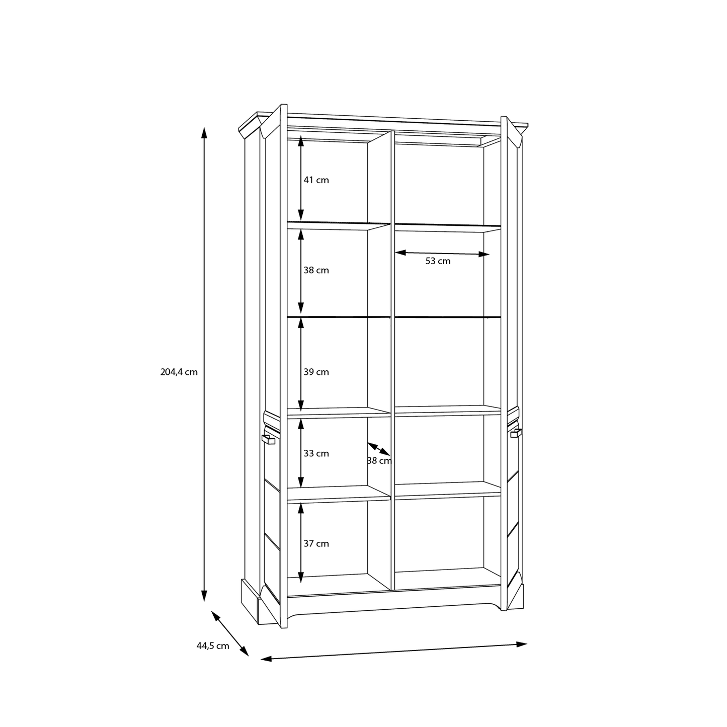 Вітрина CORTELLA Forte 115.2x204.4x44.5 (CHXV723-S24)