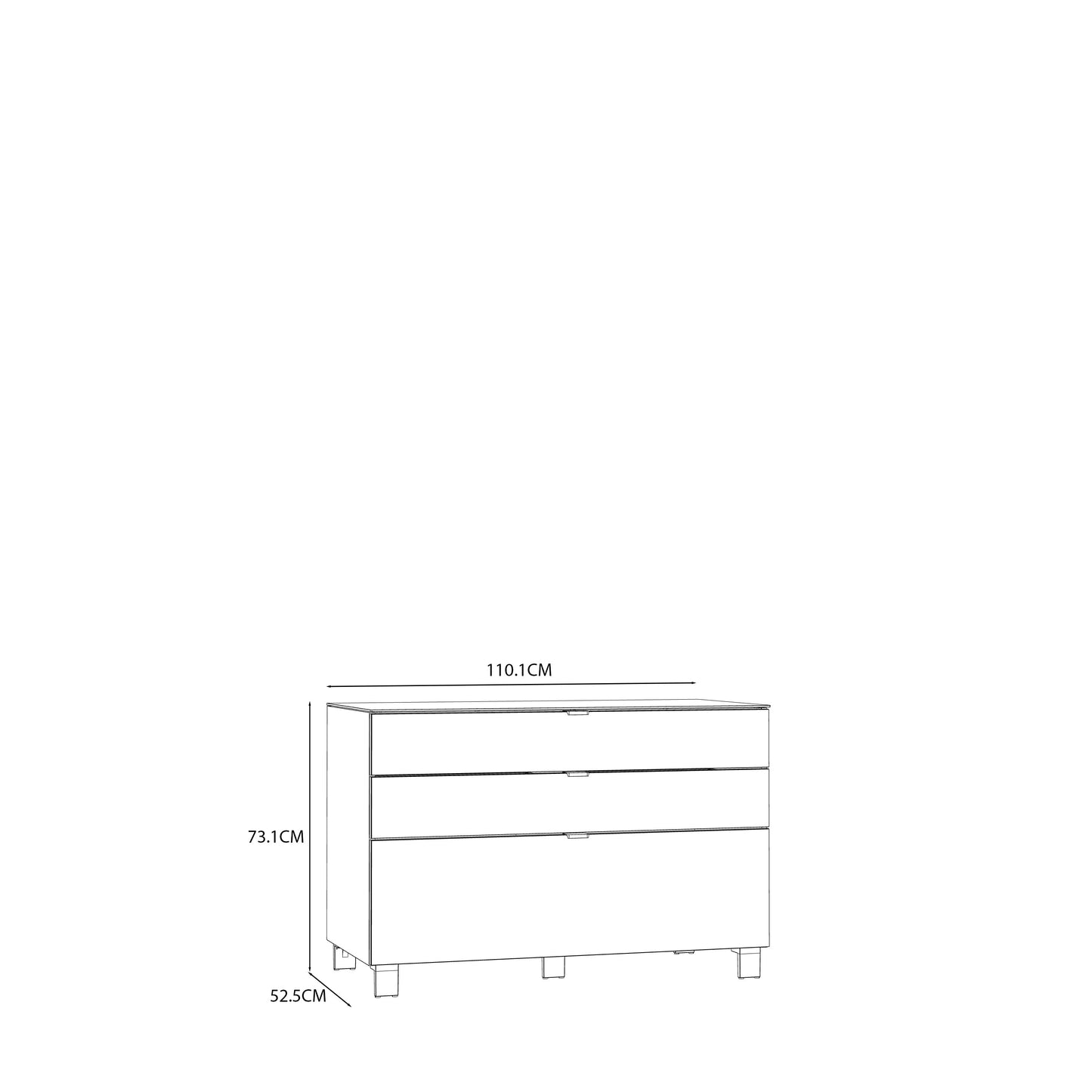 Комод POOLE GRAY Forte 110.1x73.1x52.5 (ENJK211-M534)