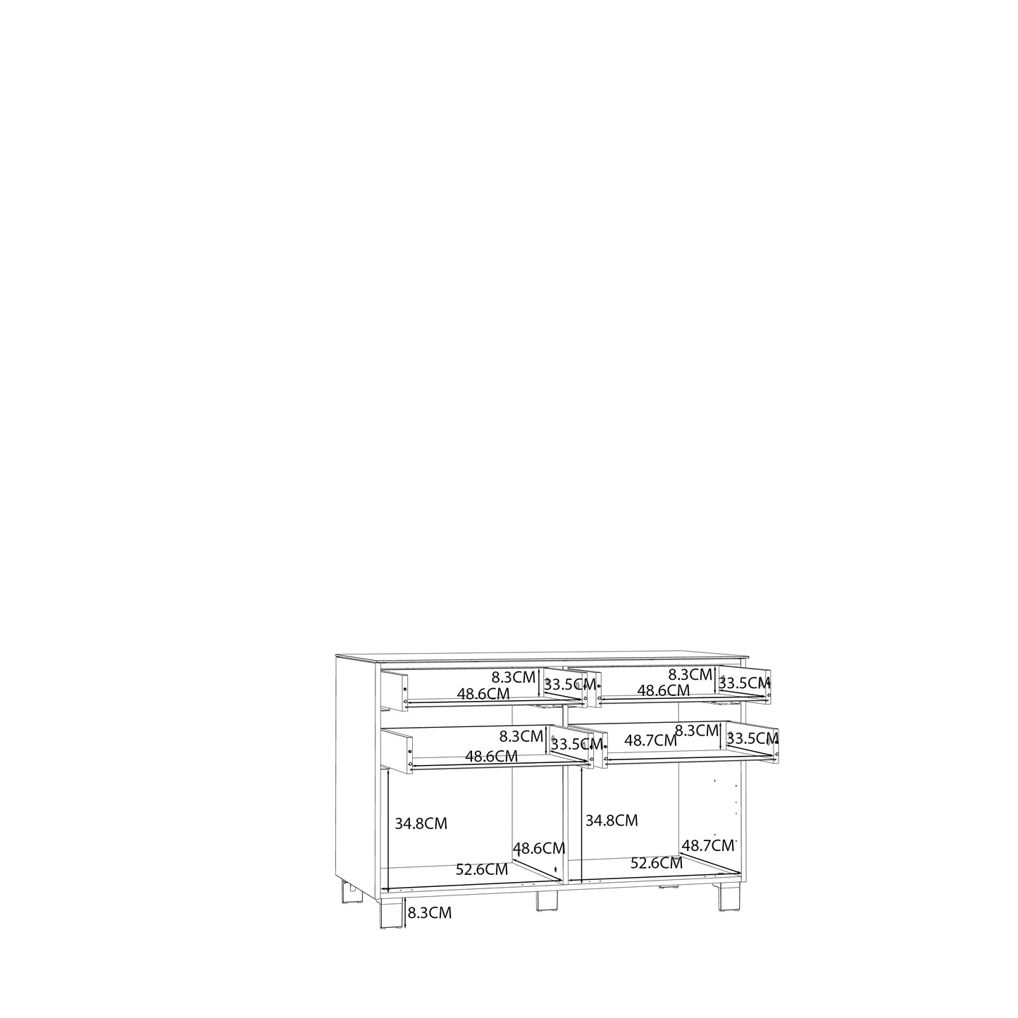 Комод POOLE GRAY Forte 110.1x73.1x52.5 (ENJK211-M534)