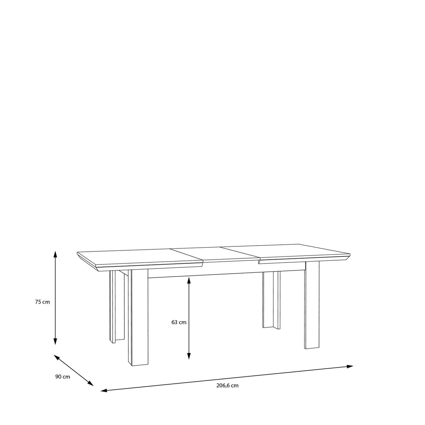 Розкладний стіл CORTELLA Forte 160.0-200.6x75.0x90.0 (EPLT401-S24)