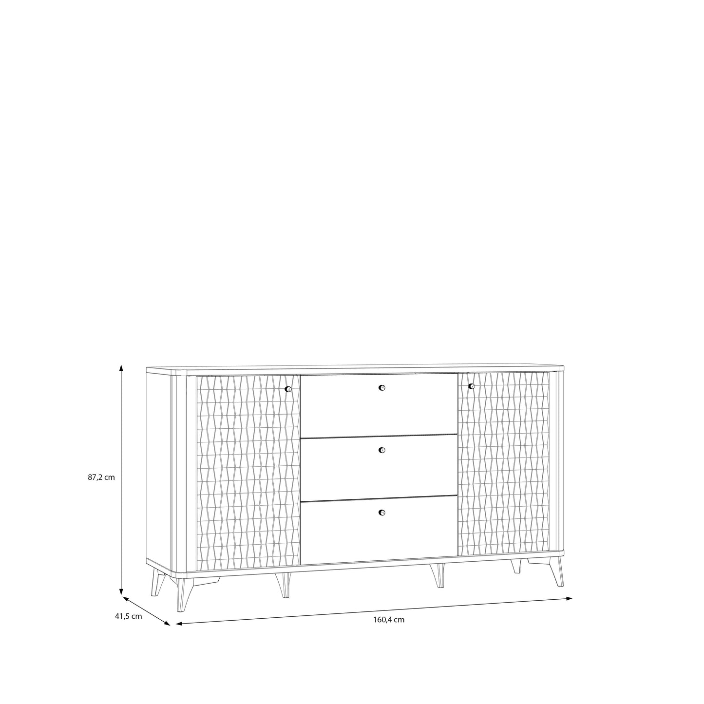 Комод FORREST HILLS Forte 160.4x87.2x41.5 (FTHK232B-M841)