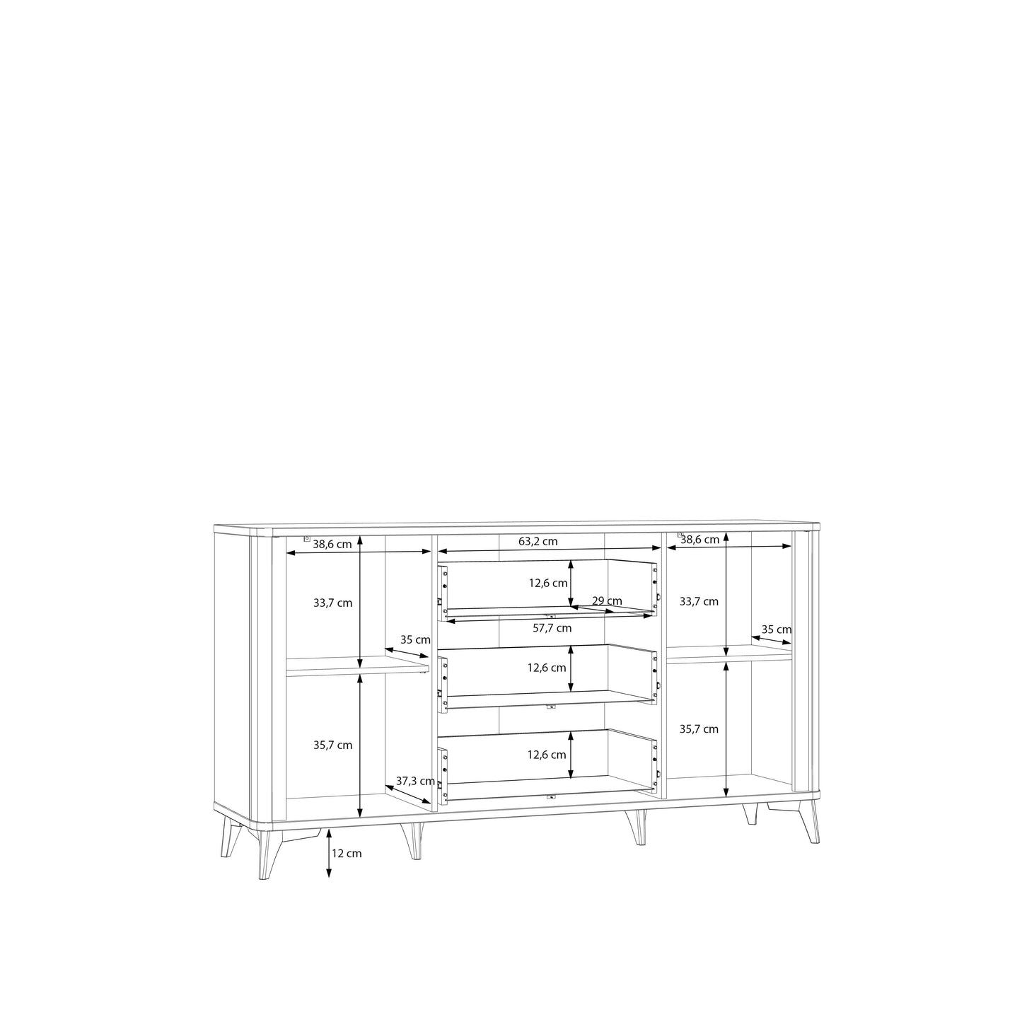 Комод FORREST HILLS Forte 160.4x87.2x41.5 (FTHK232B-M841)