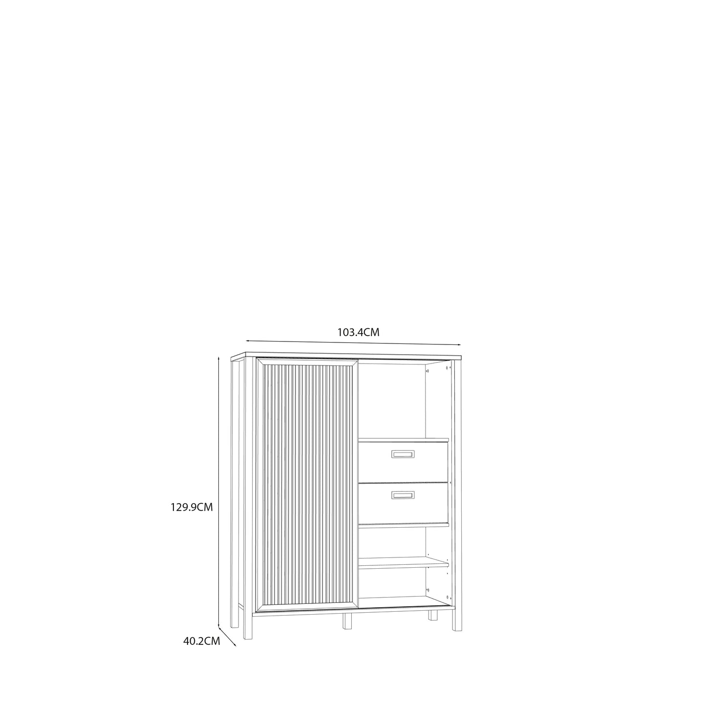 Вітрина-комод JYTANA Forte 103.4x129.9x40.2 (JTNR323L-M635)