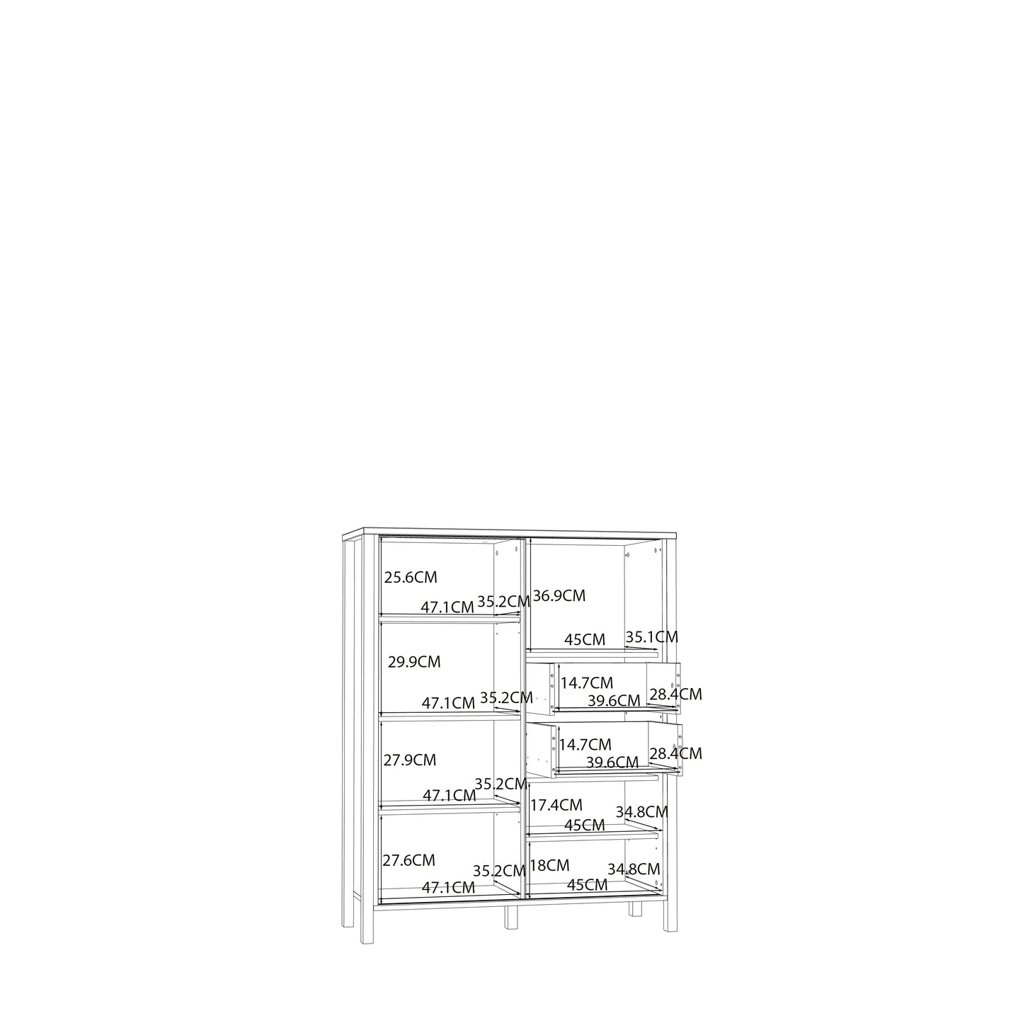 Вітрина-комод JYTANA Forte 103.4x129.9x40.2 (JTNR323L-M635)