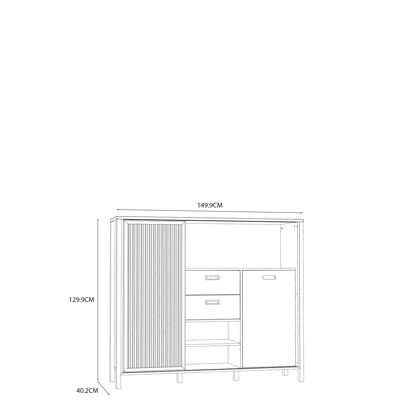 Вітрина-комод JYTANA Forte 149.9x129.9x40.2 (JTNR332L-M635)