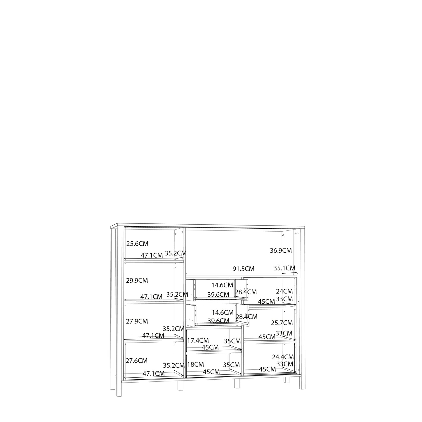 Вітрина-комод JYTANA Forte 149.9x129.9x40.2 (JTNR332L-M635)