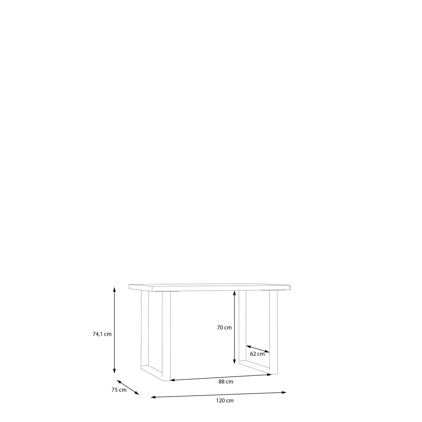 Робочий стіл KEFLAVIK Forte 75.0x74.1x120.0 (KFLB211-M897)