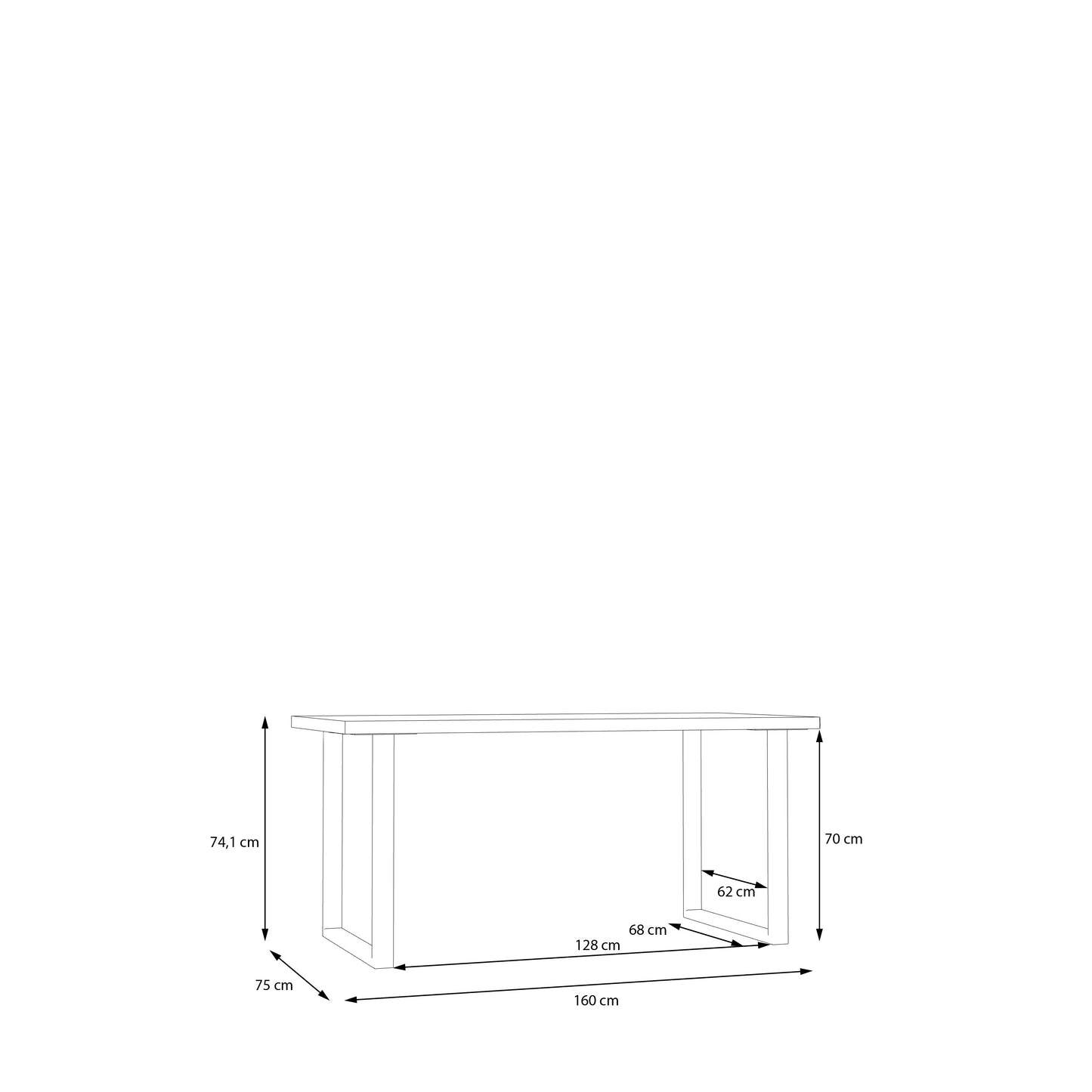 Стіл для роботи KEFLAVIK Forte 160.0x74.1x75.0 (KFLB422-M897)