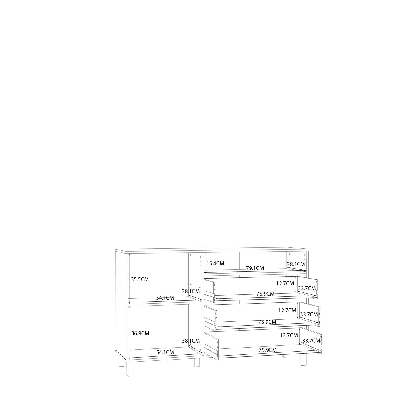 Комод Killarney Forte 138,1x41,5x87 (KQLK222L-M802)