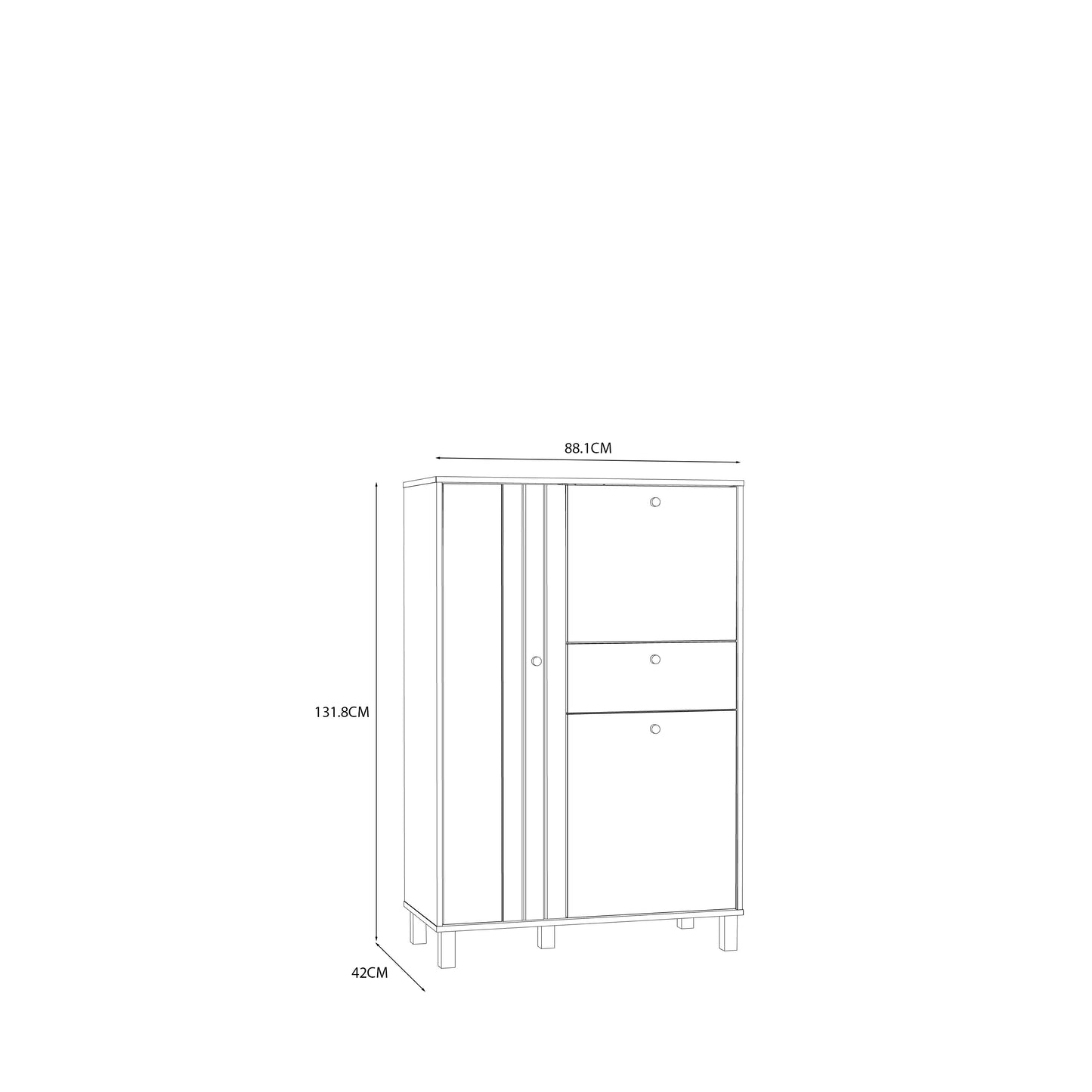 Вітрина-комод KILLARNEY Forte 88.1x131.8x41.5 (KQLK321L-M802)