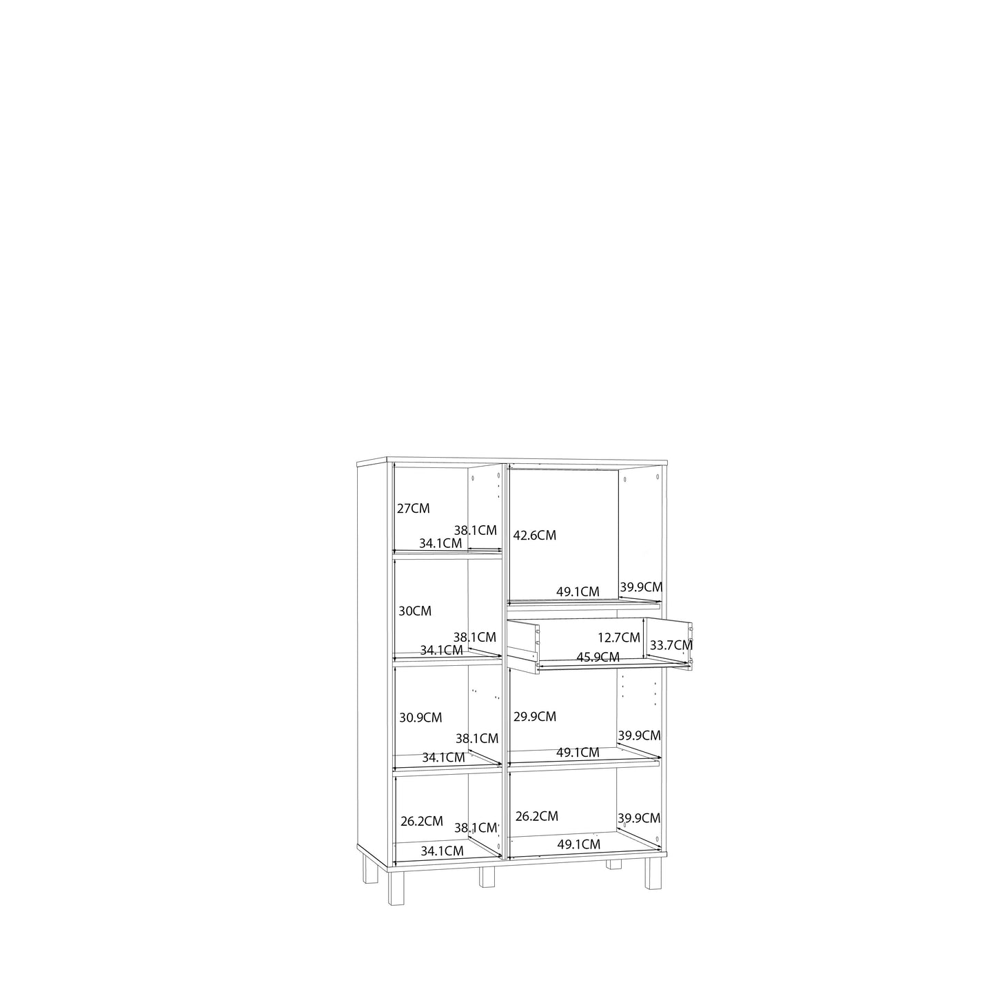 Вітрина-комод KILLARNEY Forte 88.1x131.8x41.5 (KQLK321L-M802)