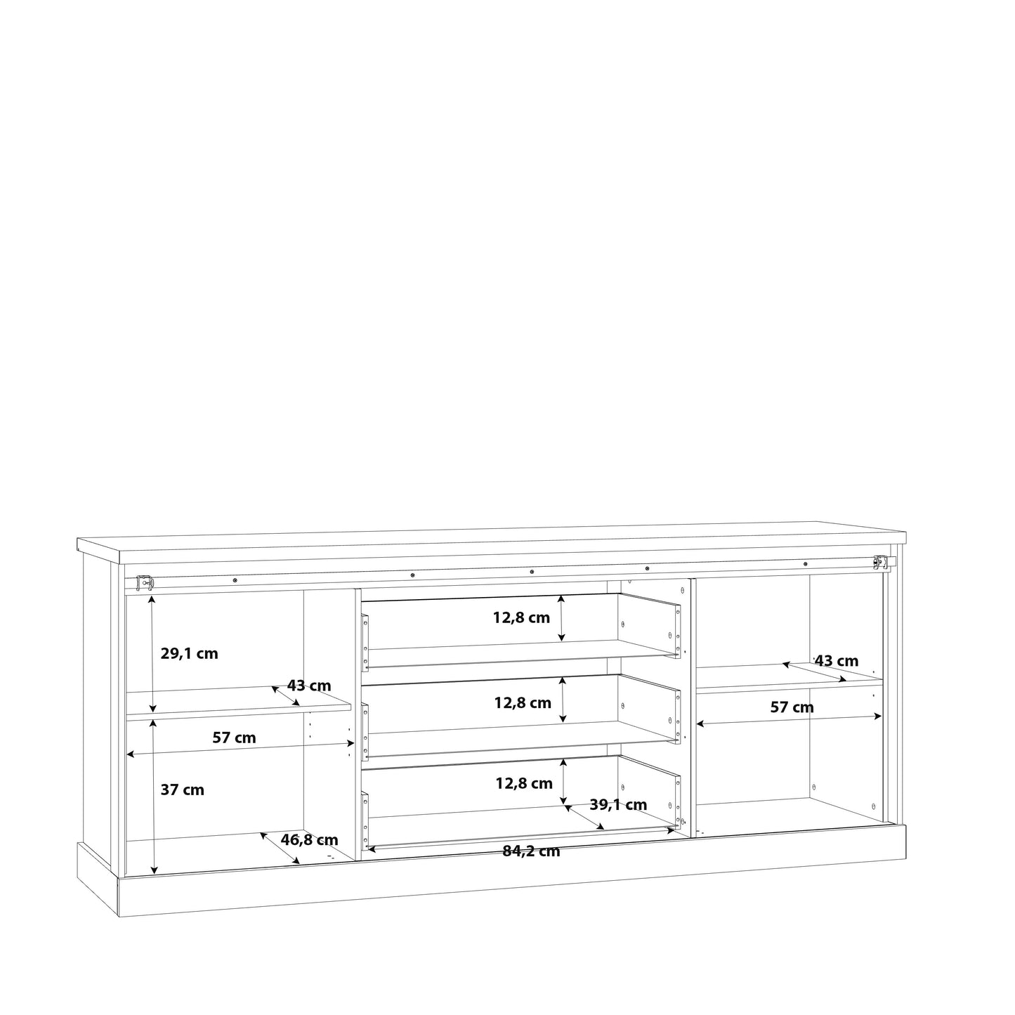 Комод KASZIMIRO Forte 213.4x88.2x52.0 (KZMK232-M328)