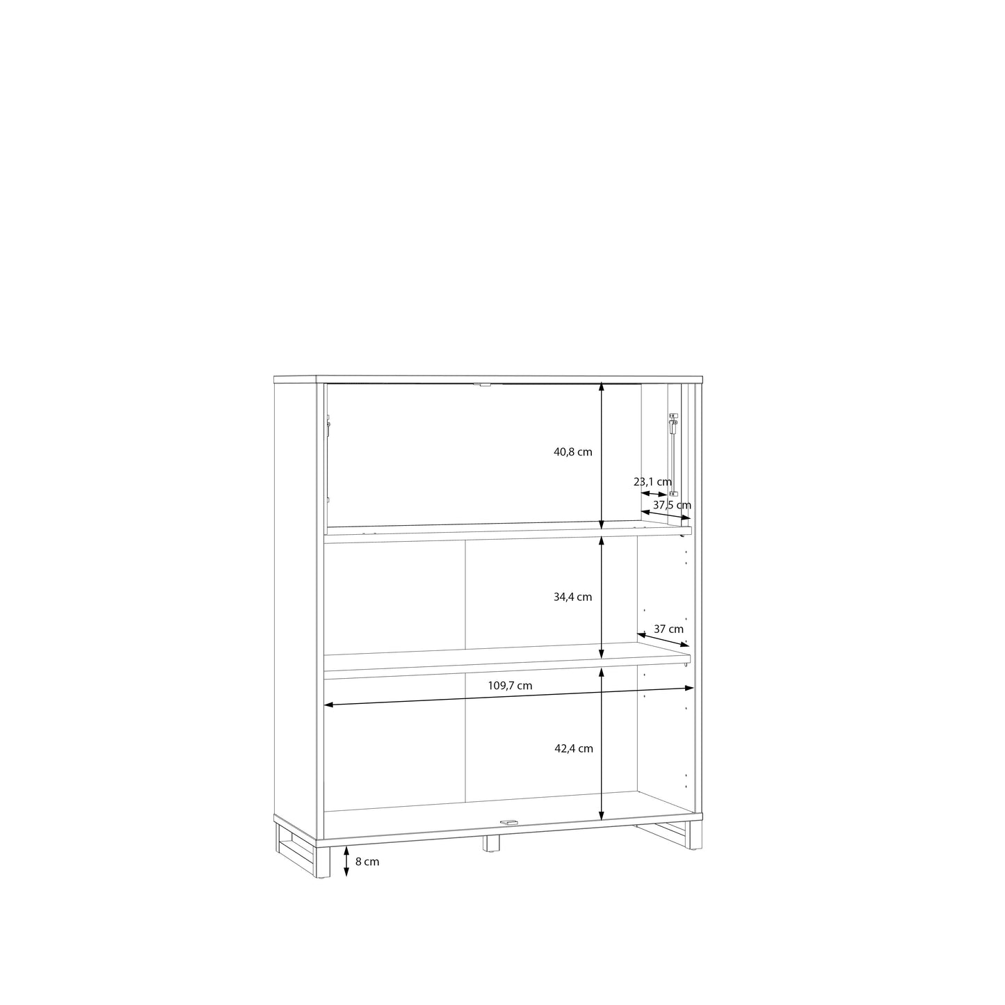 Комод з баром MAREDA Forte 114.5x134.9x41.9 (MAQK321-M966)