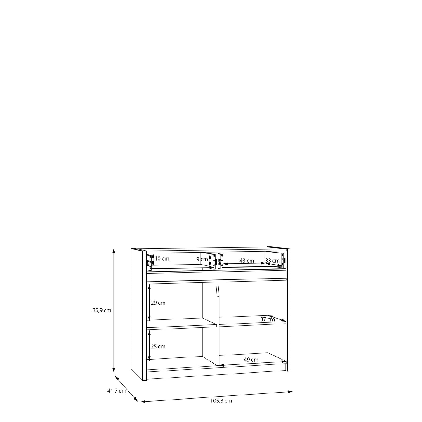 Комод OAK SQUARE Forte 105.3x85.9x41.5 (OSQK221B-M839)