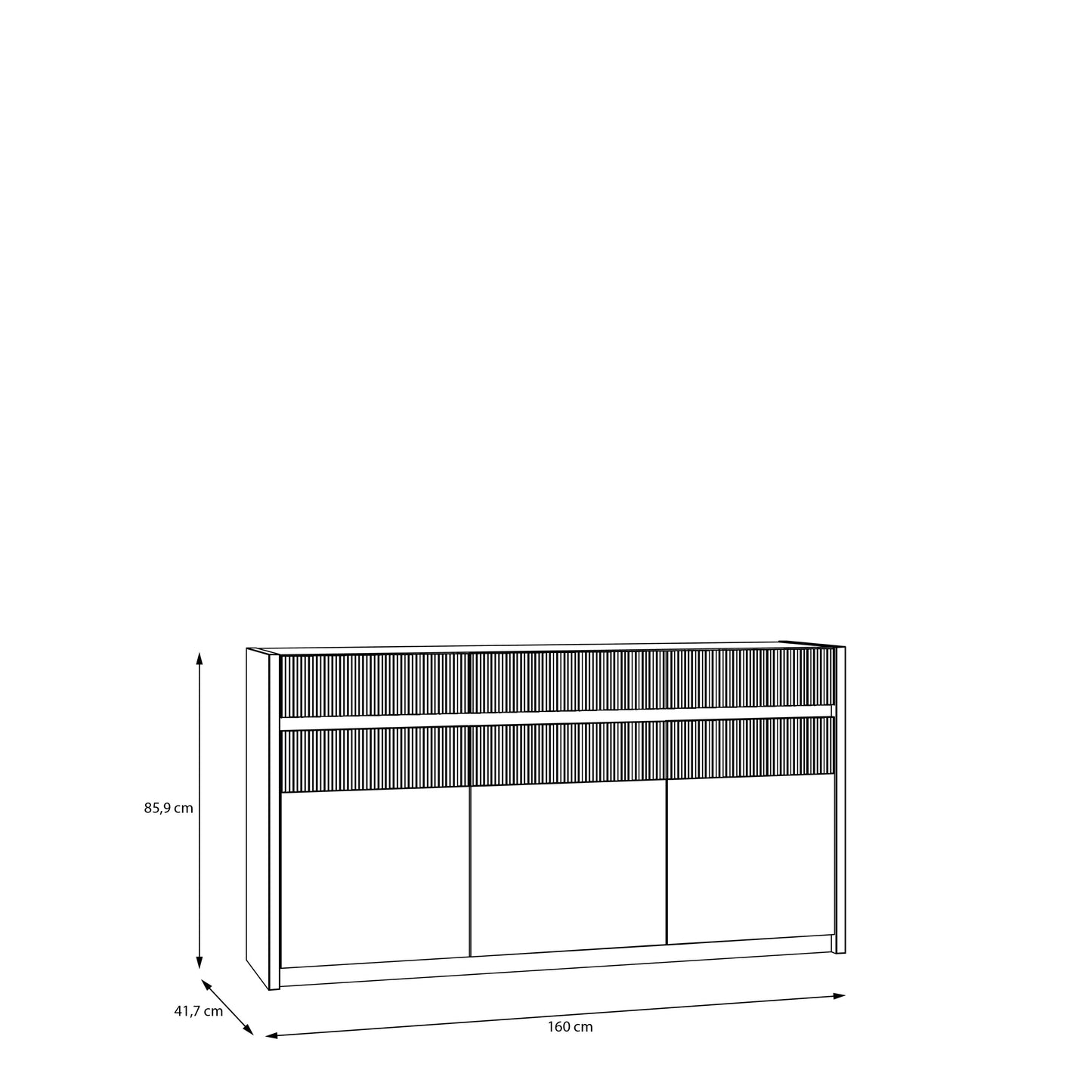 Комод OAK SQUARE Forte 160x85.9x41.5 (OSQK231B-M839)