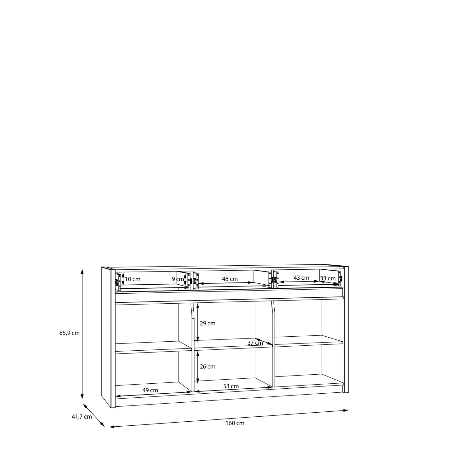 Комод OAK SQUARE Forte 160x85.9x41.5 (OSQK231B-M839)