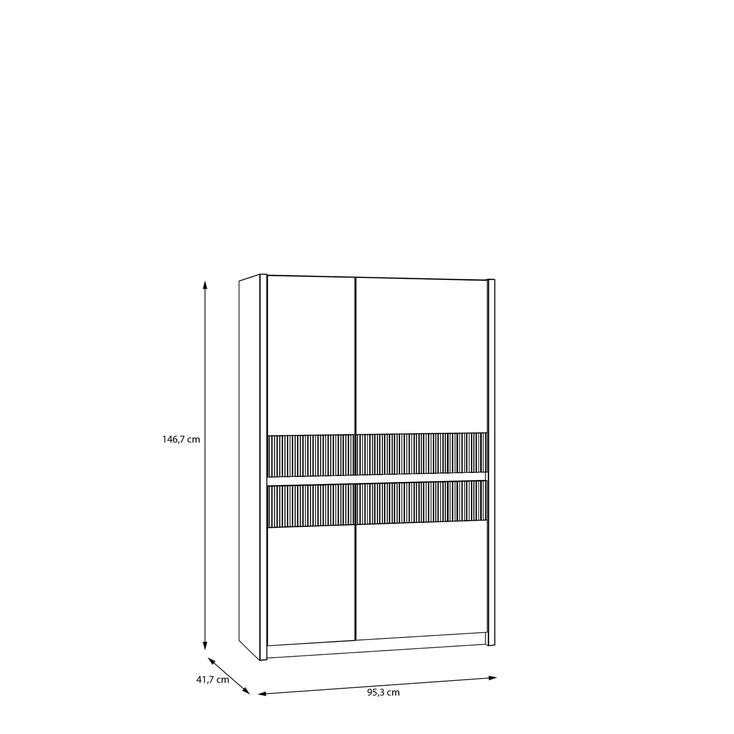 Шафа-вітрина OAK SQUARE Forte 95.3x146.7x41.5 (OSQK421B-M839)