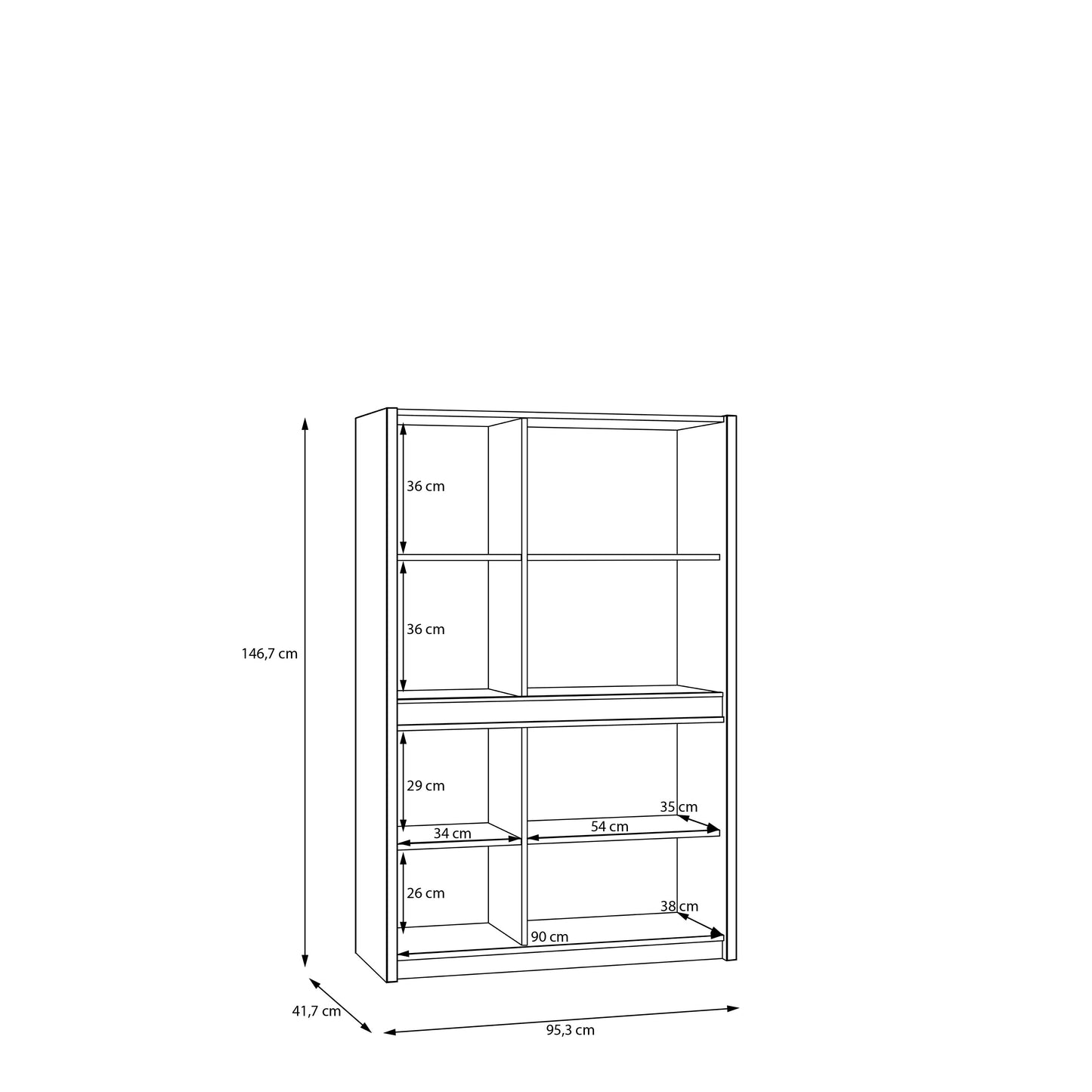 Шафа-вітрина OAK SQUARE Forte 95.3x146.7x41.5 (OSQK421B-M839)