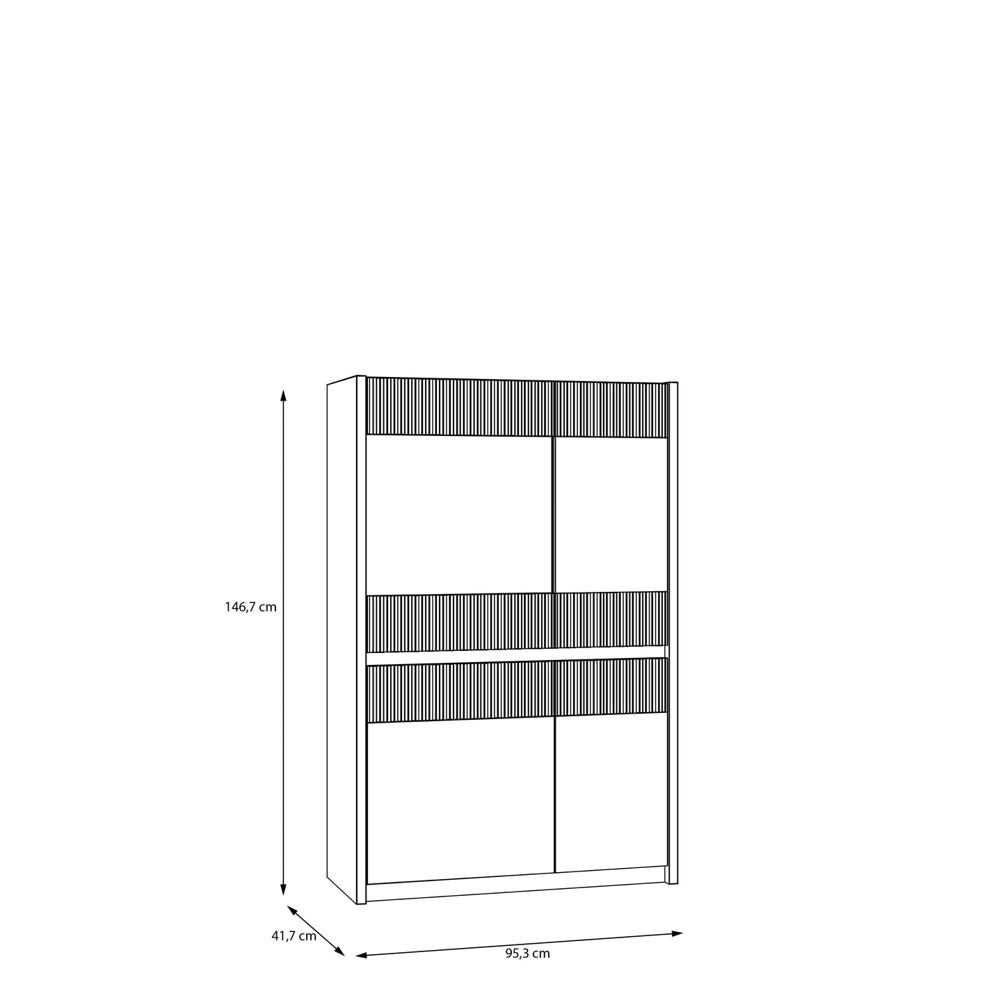 Шафа-вітрина OAK SQUARE Forte 95.3x146.7x41.5 (OSQV421B-M839)