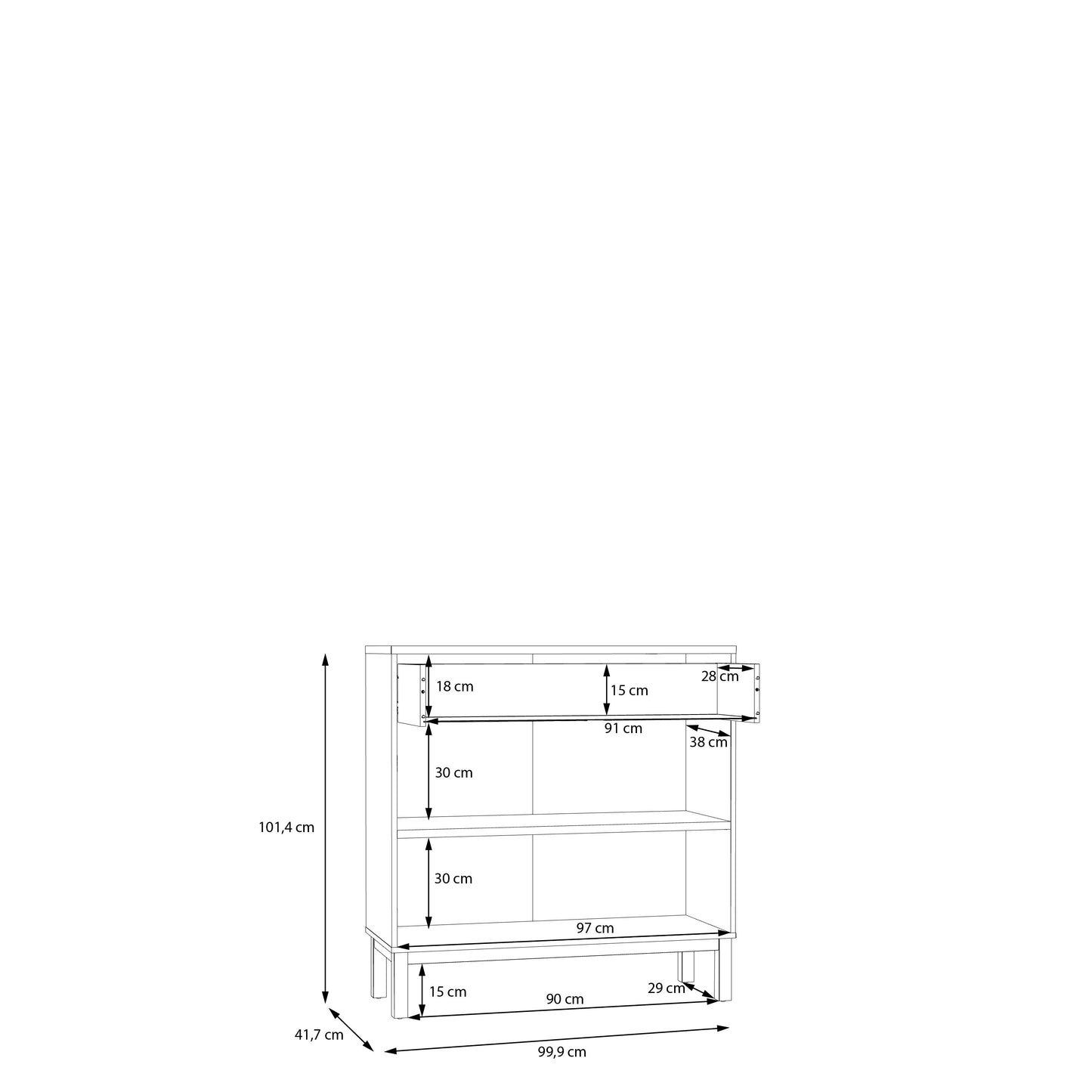 Комод PENKRIGE 3 Forte 99.9x101.4x41.7 (PKDK221-M848)