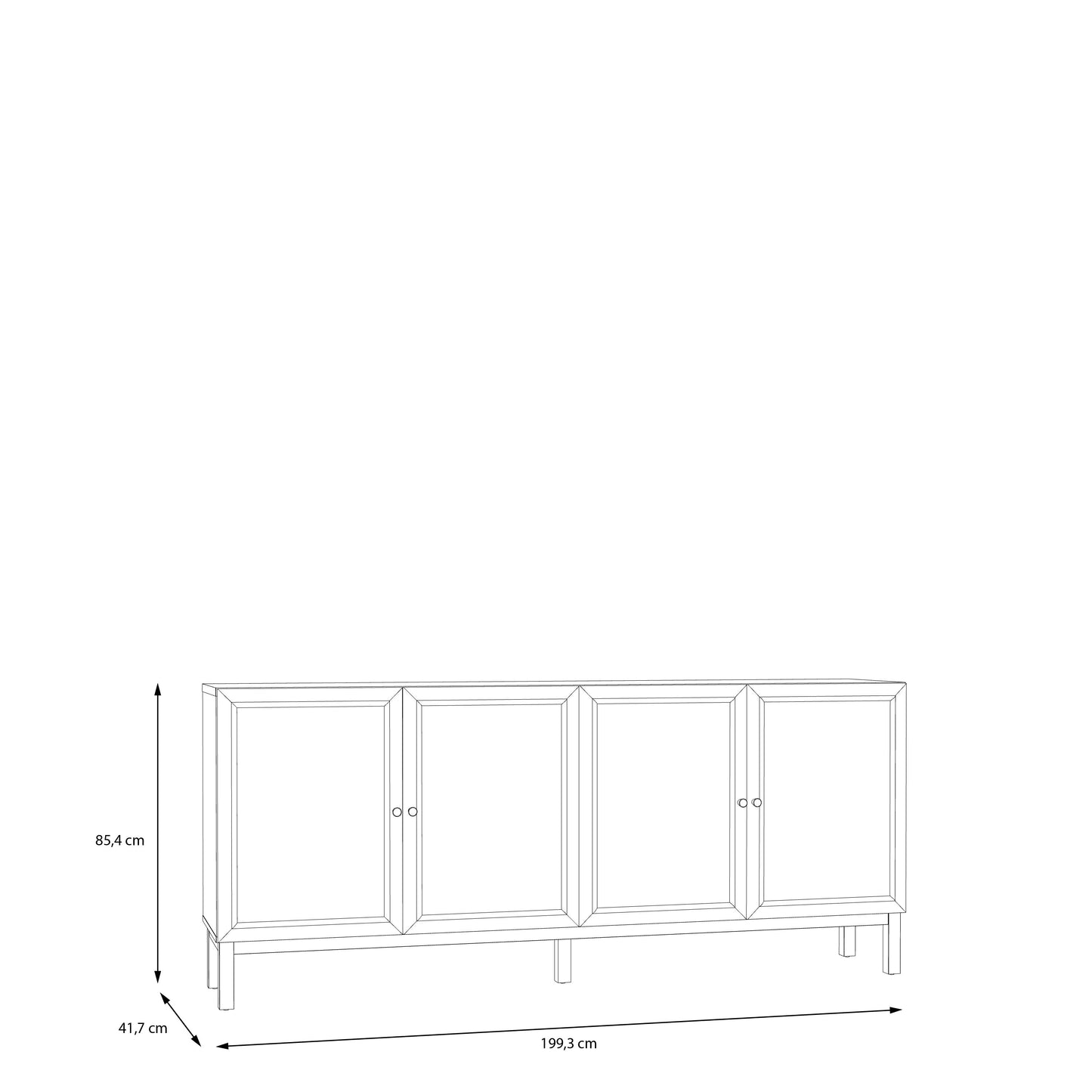 Комод PENKRIGE 2 Forte 199.3x85.4x41.7 (PKDK241-M848)