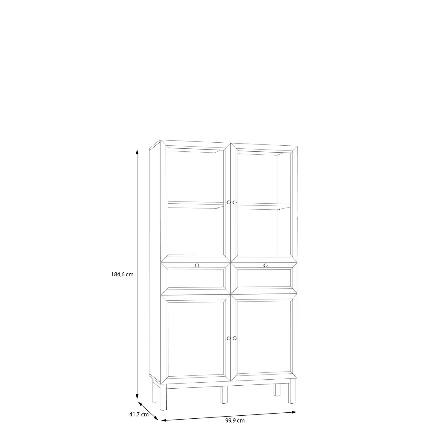 Шафа-вітрина PENKRIGE Forte 99.9x184.6x41.7 (PKDV721-M848)