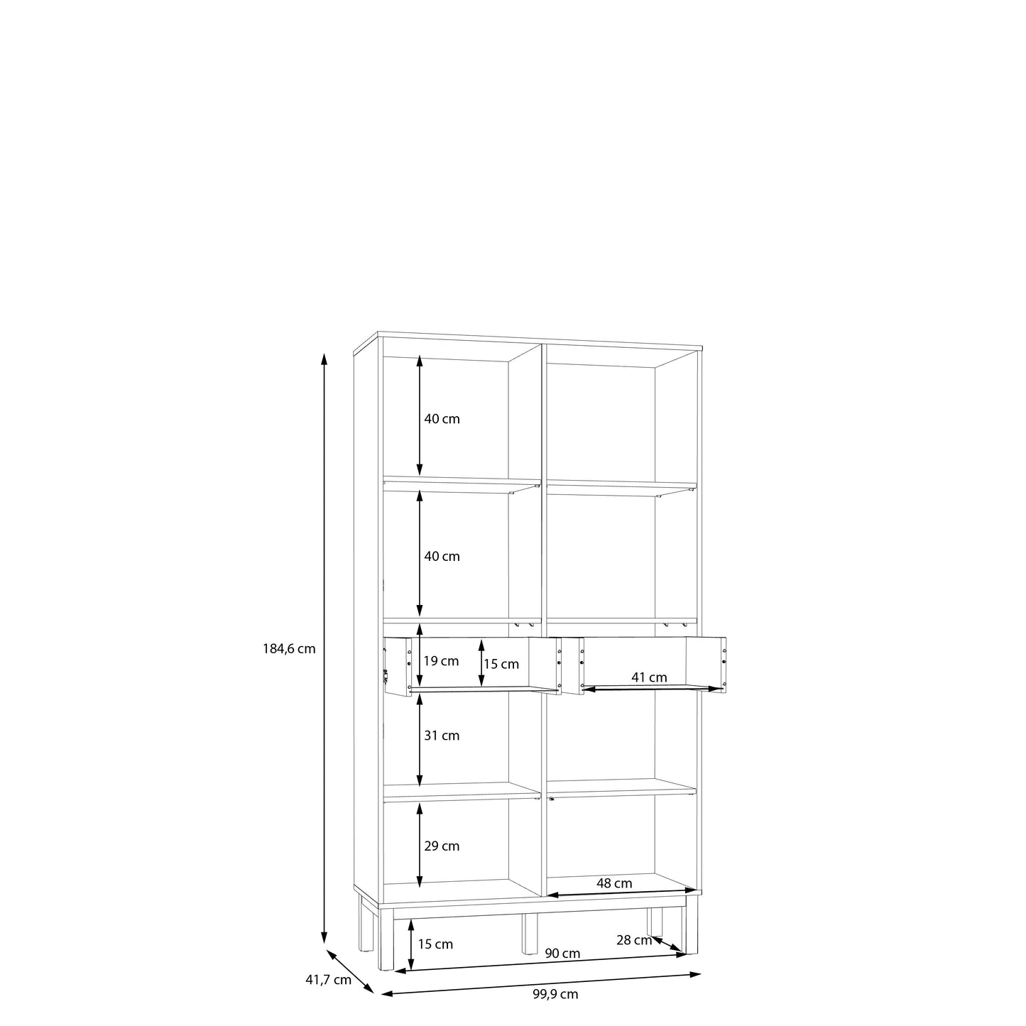 Шафа-вітрина PENKRIGE Forte 99.9x184.6x41.7 (PKDV721-M848)