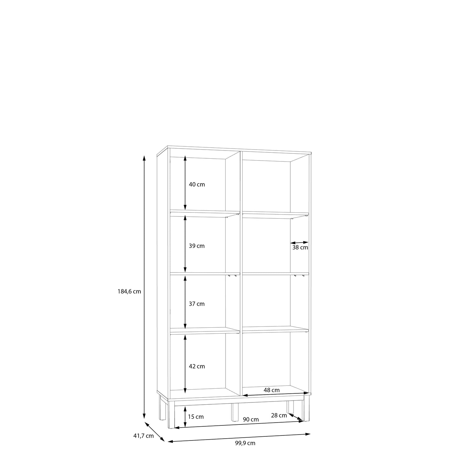 Шафа-вітрина PENKRIGE 2 Forte 99.9x184.6x41.7 (PKDV722-M848)