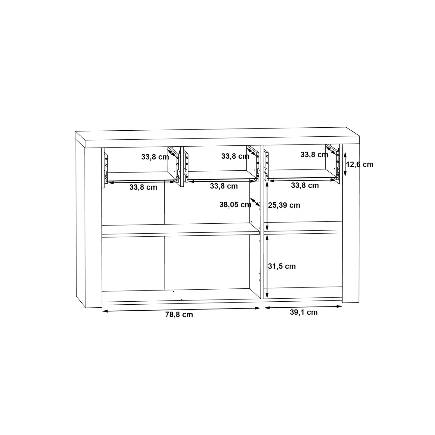 Комод Baltimore Forte 136.0x83.0x41.3 (PRTK234-D30)