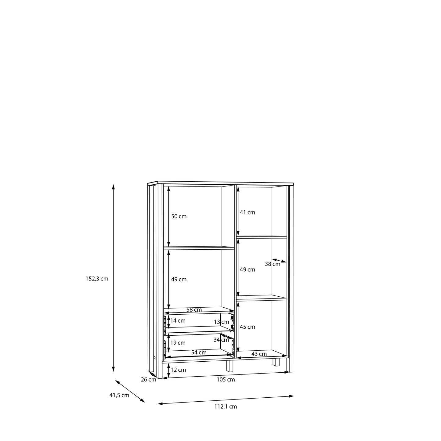 Шафа SAITAMA Forte 111.7x153.7x41.6 (SQMV521L-M826)