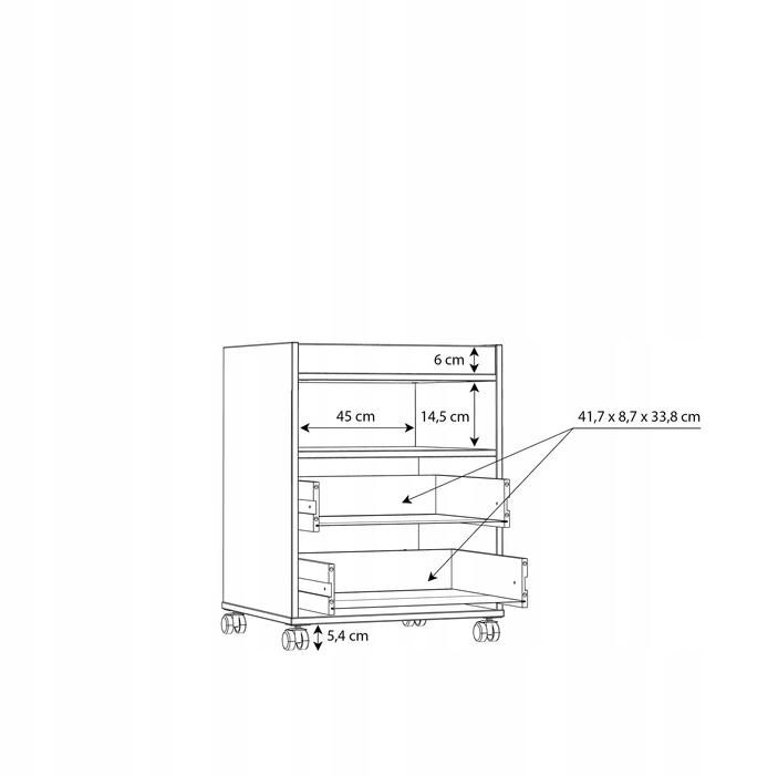 Тумба на коліщатках TEZAUR Forte 48x63x42 (TZRK111-Z113)