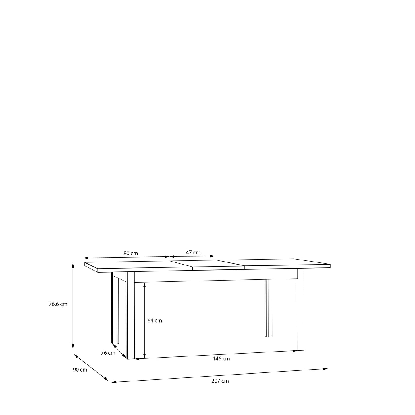 Розкладний стіл SAITAMA Forte 160.4-200x76.6x90.0 (TBLT7029-M896)