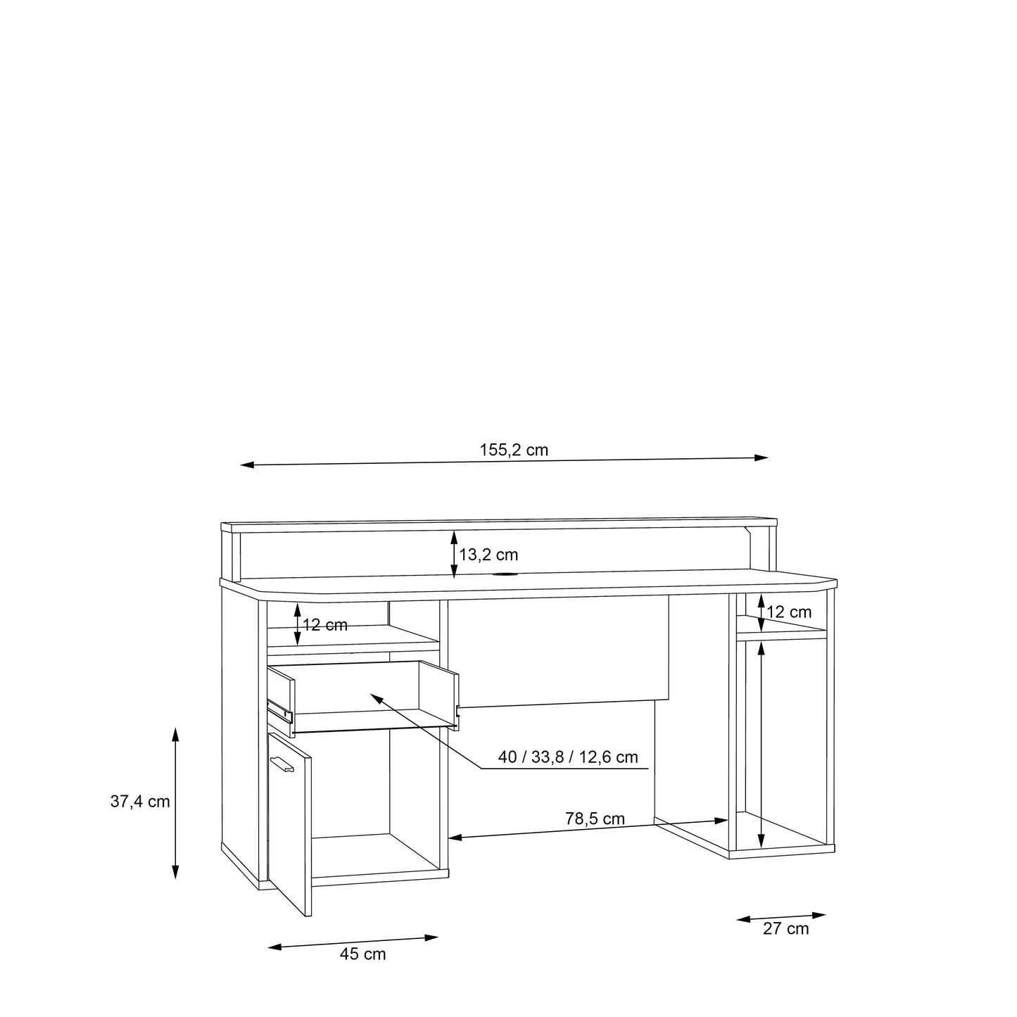 Комп'ютерний стіл TEZAUR Forte 160x91x78.5 (TZRB213B3-Z113)